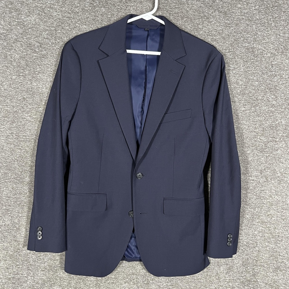 Bonobos Suit Jacket‎ Mens 36R Navy Blue Wool Slim Fit Marzotto Two Button
